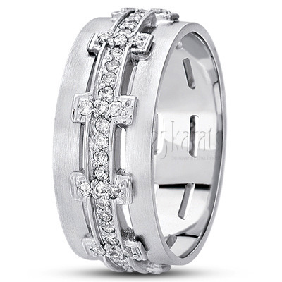Sturdy Diamond Wedding Ring - view 2 thumbnail
