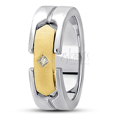 Contemporary Princess Diamond Wedding Ring