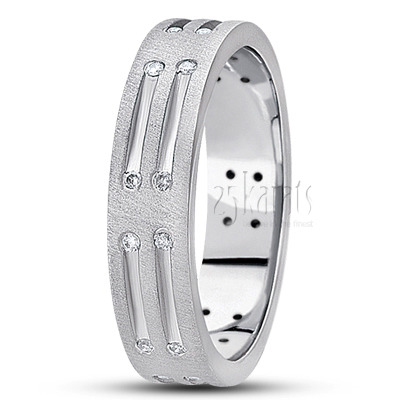Parallel Cut Diamond Wedding Band - view 2