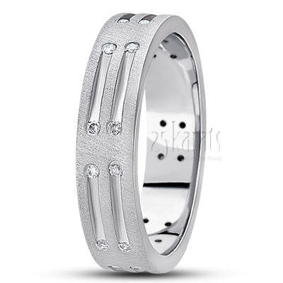 Parallel Cut Diamond Wedding Band - view 2 thumbnail