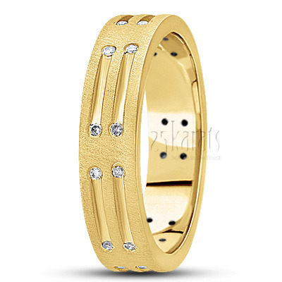 Parallel Cut Diamond Wedding Band - main view