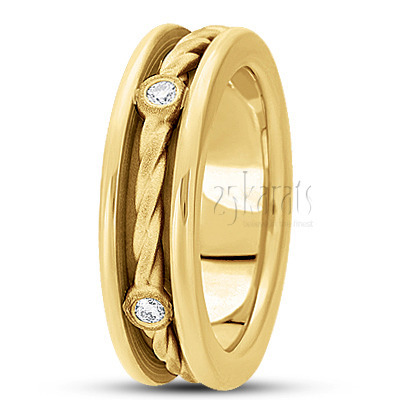Rope Design Diamond Wedding Ring - view 3 thumbnail