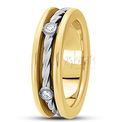 Rope Design Diamond Wedding Ring - view 4 thumbnail