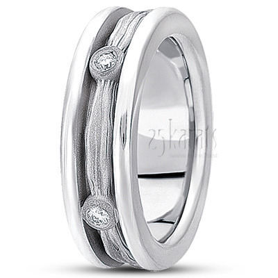Unique Diamond Wedding Band - view 2 thumbnail