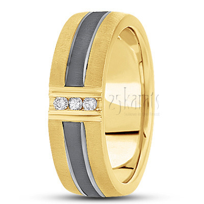Black Rhodium Diamond Round Cut Wedding Band - main view thumbnail