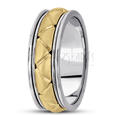 Modern Two-Color Handcrafted Wedding Ring 