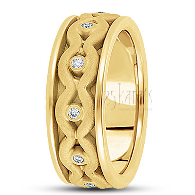 Symmetrical Wave Diamond Wedding Ring - view 3