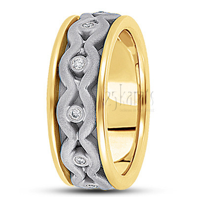 Symmetrical Wave Diamond Wedding Ring - view 4 thumbnail