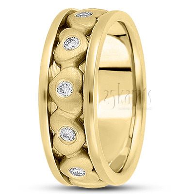 Symmetrical Heart Diamond Wedding Band - view 3