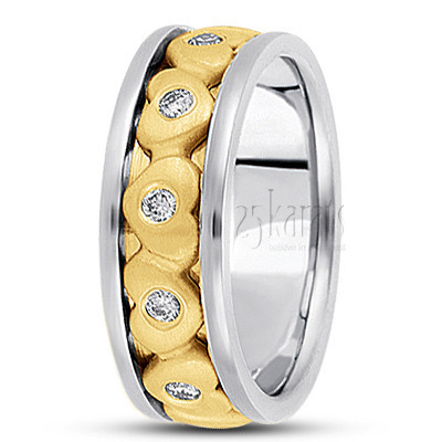 Symmetrical Heart Diamond Wedding Band - main view thumbnail