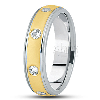 Classic Step Edge Diamond Wedding Ring