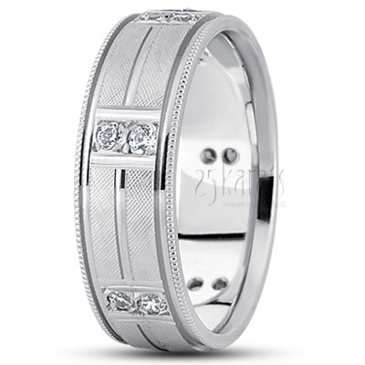 Diamond Cut Burnish-set Wedding Ring - main view thumbnail