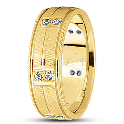 Diamond Cut Burnish-set Wedding Ring - view 2