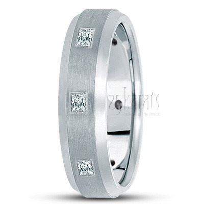 Beveled Edge Diamond Wedding Band - main view thumbnail