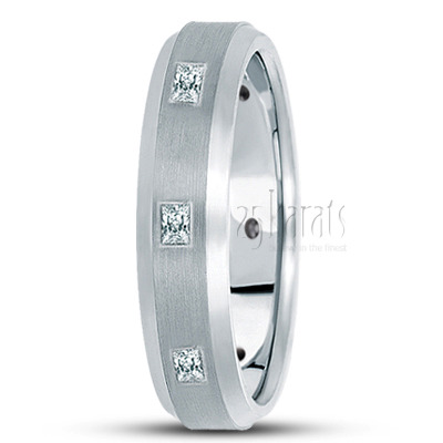 Beveled Edge Diamond Wedding Ring - main view