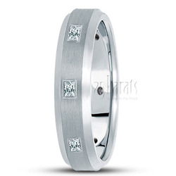 Beveled Edge Diamond Wedding Ring