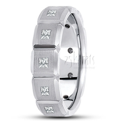 Rectangular Cut Diamond Wedding Band 3 - main view thumbnail