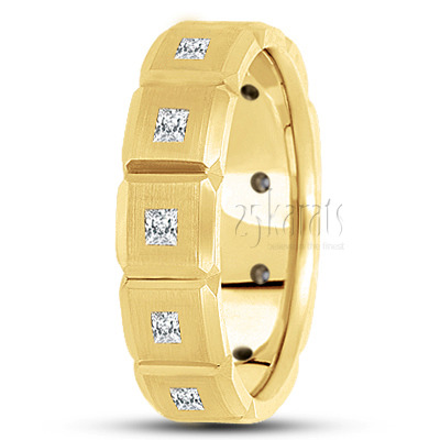 Rectangular Cut Diamond Wedding Band 3 - view 2