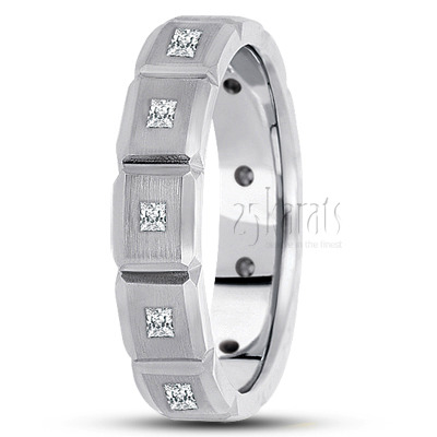 Rectangular Cut Diamond Wedding Ring 1 - main view