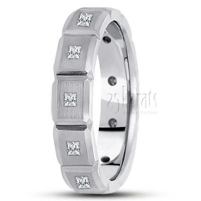 Rectangular Cut Diamond Wedding Ring 1 - main view thumbnail