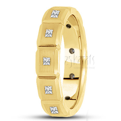 Rectangular Cut Diamond Wedding Ring 1 - view 2