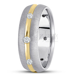 Concave Center Diamond Wedding Band