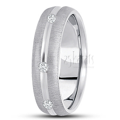 Concave Center Diamond Wedding Ring - main view