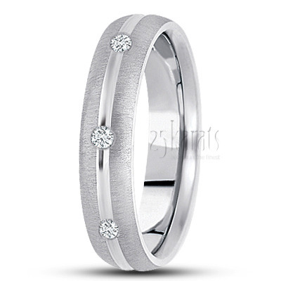 Concave Center Diamond Wedding Band 1 - main view thumbnail