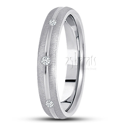 Concave Center Diamond Wedding Ring 1 - main view