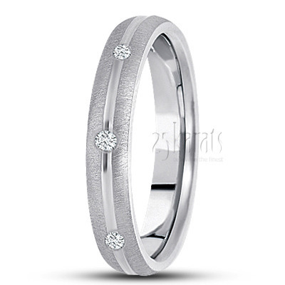 Concave Center Diamond Wedding Ring 1