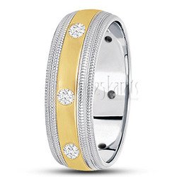 Double Milgrain Diamond Wedding Ring