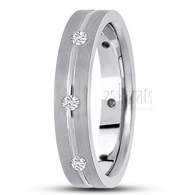 Flat Diamond Wedding Band 2 - main view