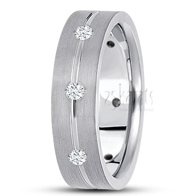 Flat Diamond Wedding Ring - main view