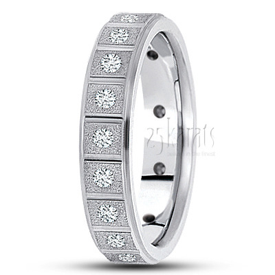 Rectangular Cut Diamond Wedding Band 4 - main view