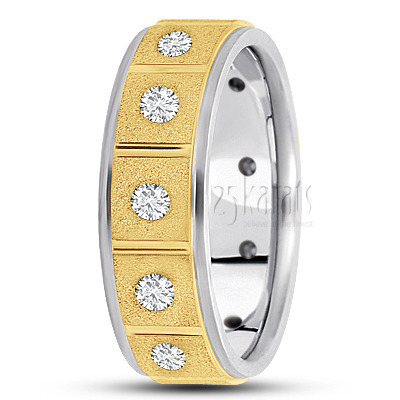 Rectangular Cut Diamond Wedding Band  2 - view 4 thumbnail