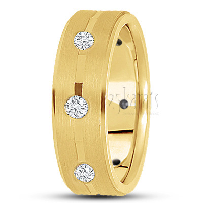 Angled Cut Diamond Wedding Ring  - view 3