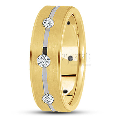 Angled Cut Diamond Wedding Ring  - view 4