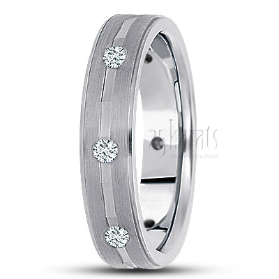 Angled Cut Diamond Wedding Ring - main view