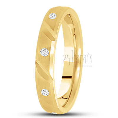 Diagonal Cut Diamond Wedding Ring 1 - view 2