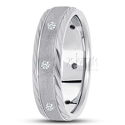 Attractive Stone Finish Diamond Wedding Ring - main view thumbnail