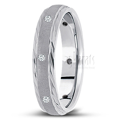 Attractive Stone Finish Diamond Wedding Band - main view