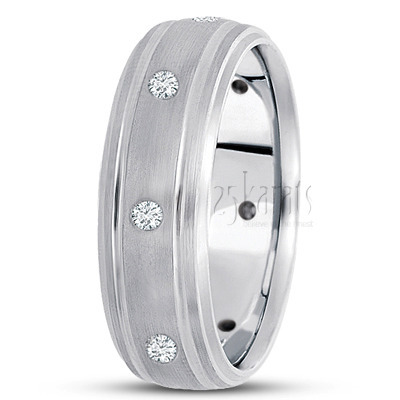 Double Step-Edge Diamond Wedding Band - view 2 thumbnail