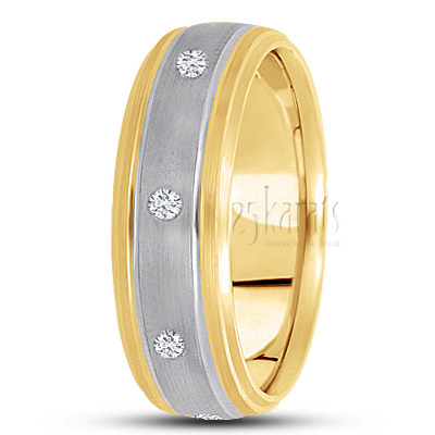 Double Step-Edge Diamond Wedding Band - view 4