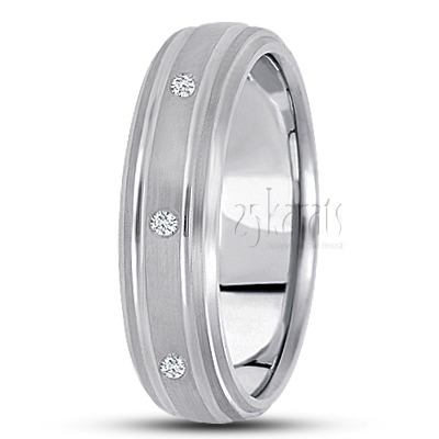 Double Step-Edge Diamond Wedding Ring - main view