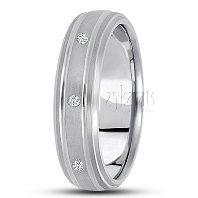 Double Step-Edge Diamond Wedding Ring - main view thumbnail