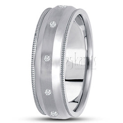 Beveled Milgrain Diamond Wedding Ring