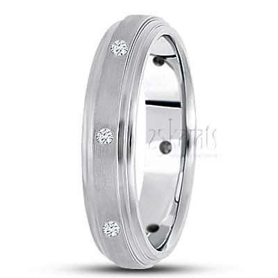 Modern Diamond Wedding Band 4 - main view