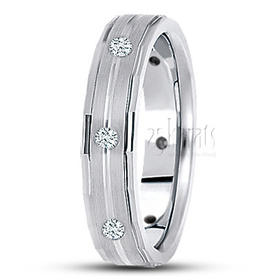 Angular Cut Edge Diamond Wedding Band 1 - main view thumbnail