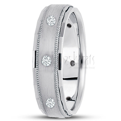 Milgrain Diamond Wedding Band - main view