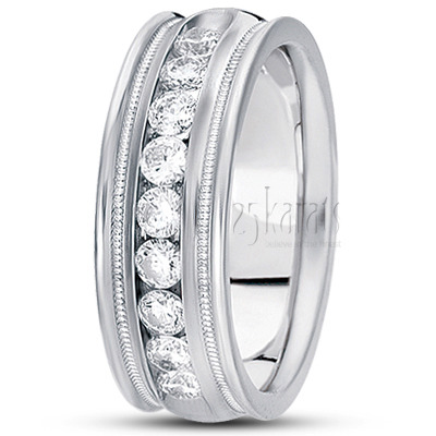 Channel Set Diamond Wedding Band 0.99 ct.tw - main view